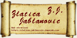 Zlatica Jablanović vizit kartica